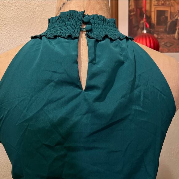 Area Stars Halter Neck Ruched Mini Dress in Green Size M - Picture 10 of 13